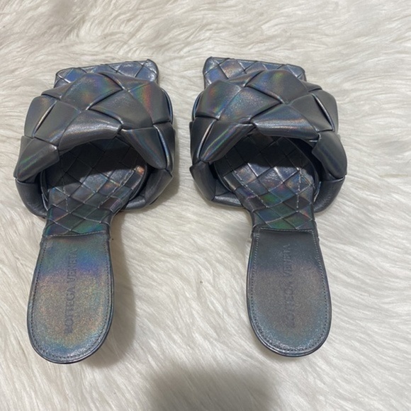 New Bottega Veneta Lido woven high‎ heel slide sandal size 37EU - Picture 6 of 15